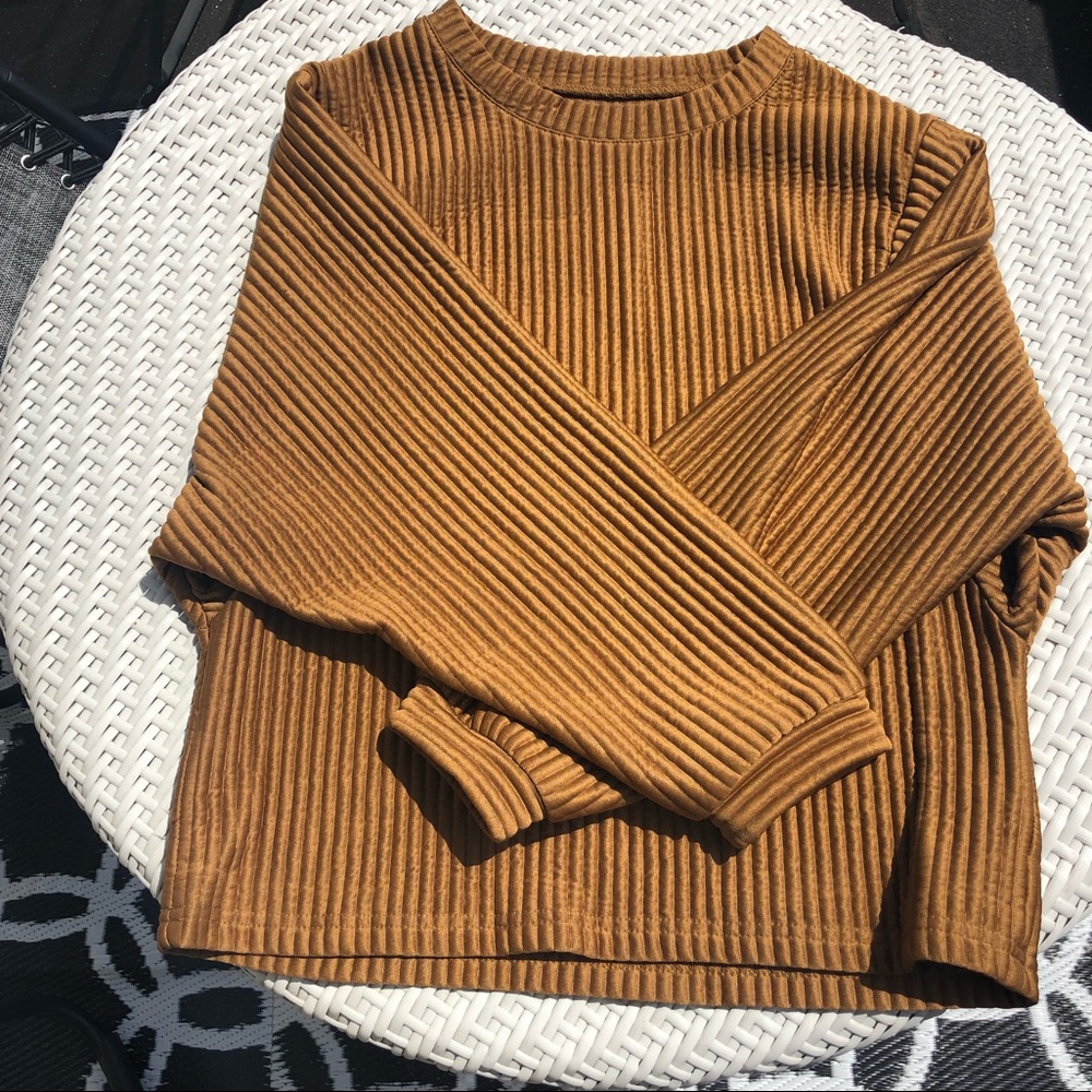 Super Modern Soft Ribbed Brass Colored Top